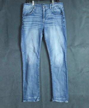 Buckle BKE Tyler Denim Jeans Mens 36x36 Blue Distressed Western Rocker Stretch